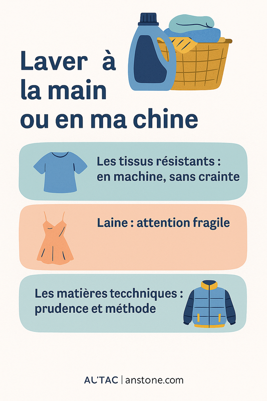 laver a la main ou en machine  Vous ouvrez le panier à linge et là… le doute s’installe.