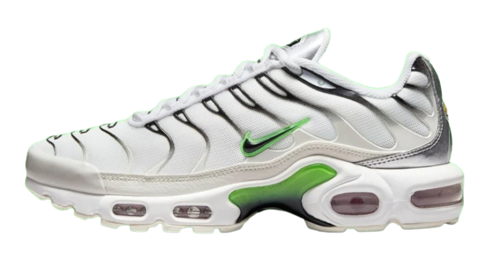 baskets Nike Air Max Plus White Neon Metallic Silver