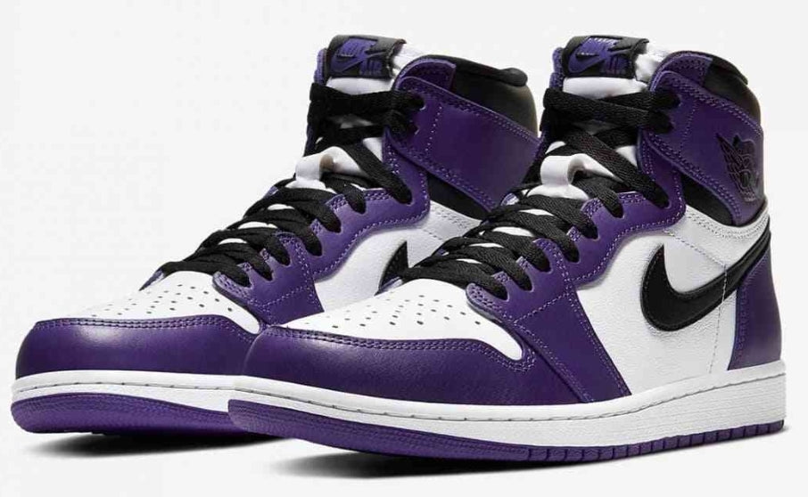 Air Jordan 1 Retro High OG Court Purple White Sneakers