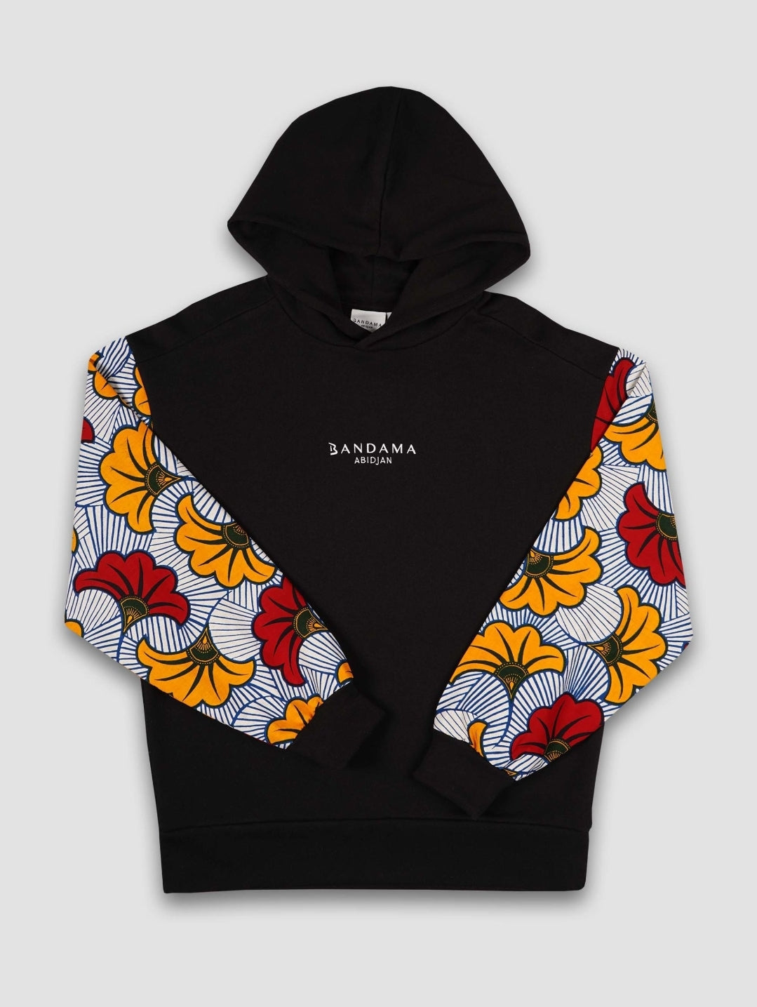 Hoodie Wax Abidjan Bandama Black