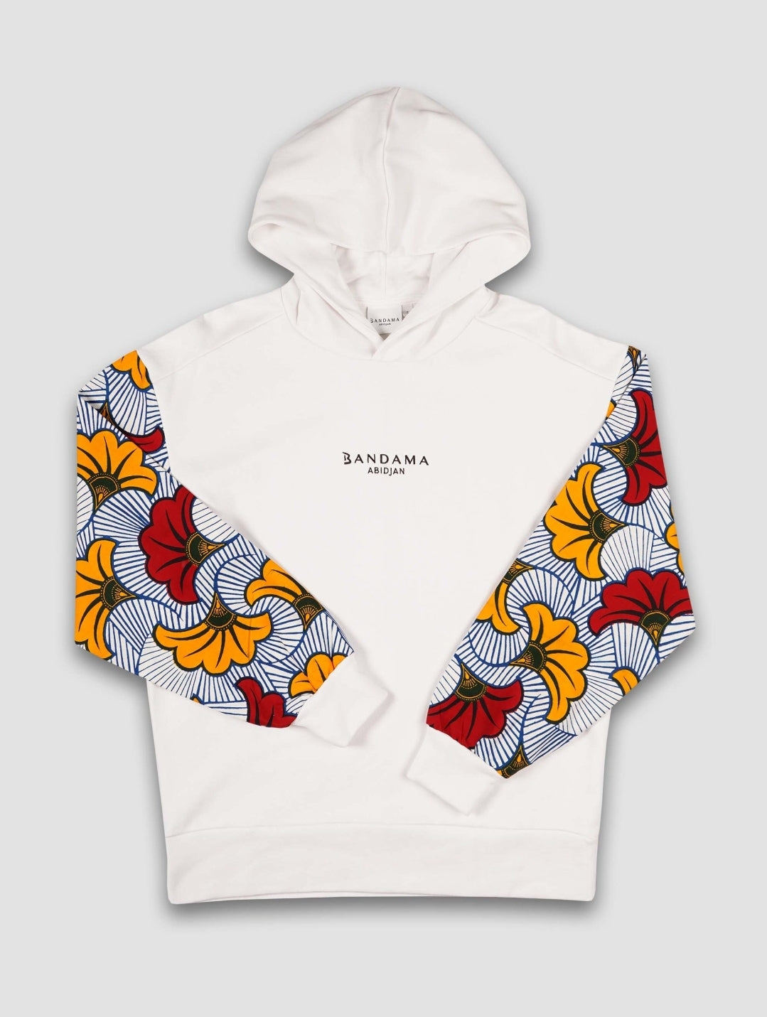 Hoodie Wax Abidjan Bandama White