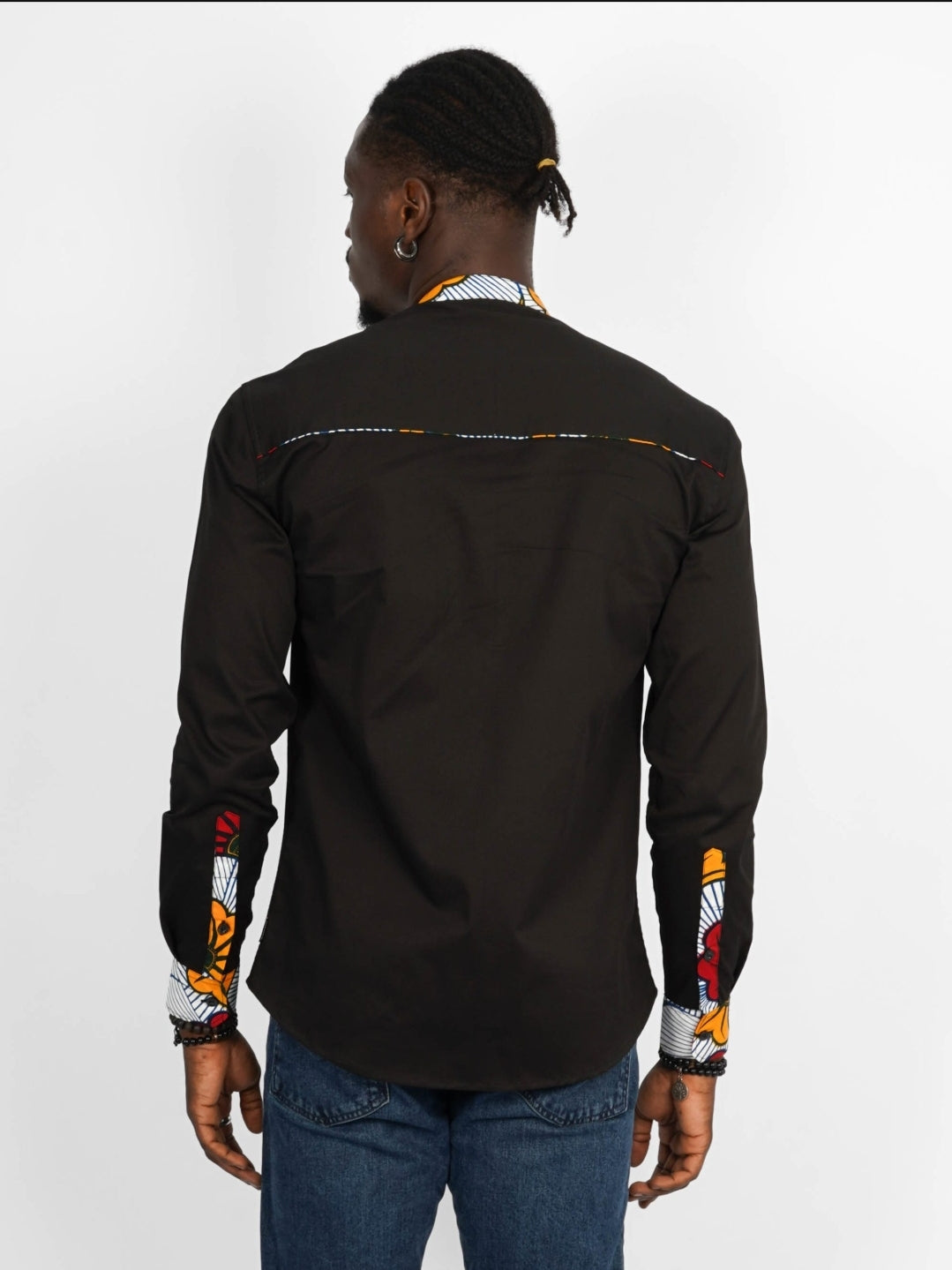 Chemise Mao noire manches longues Abidjan