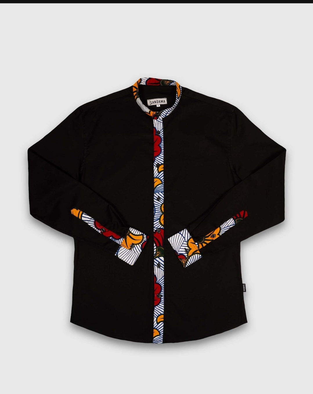 Chemise Mao noire manches longues Abidjan