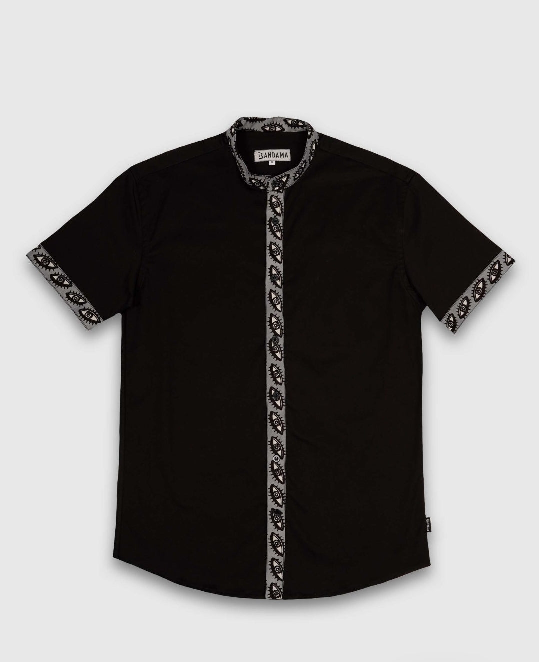 Chemise Mao noire manches courtes Abuja