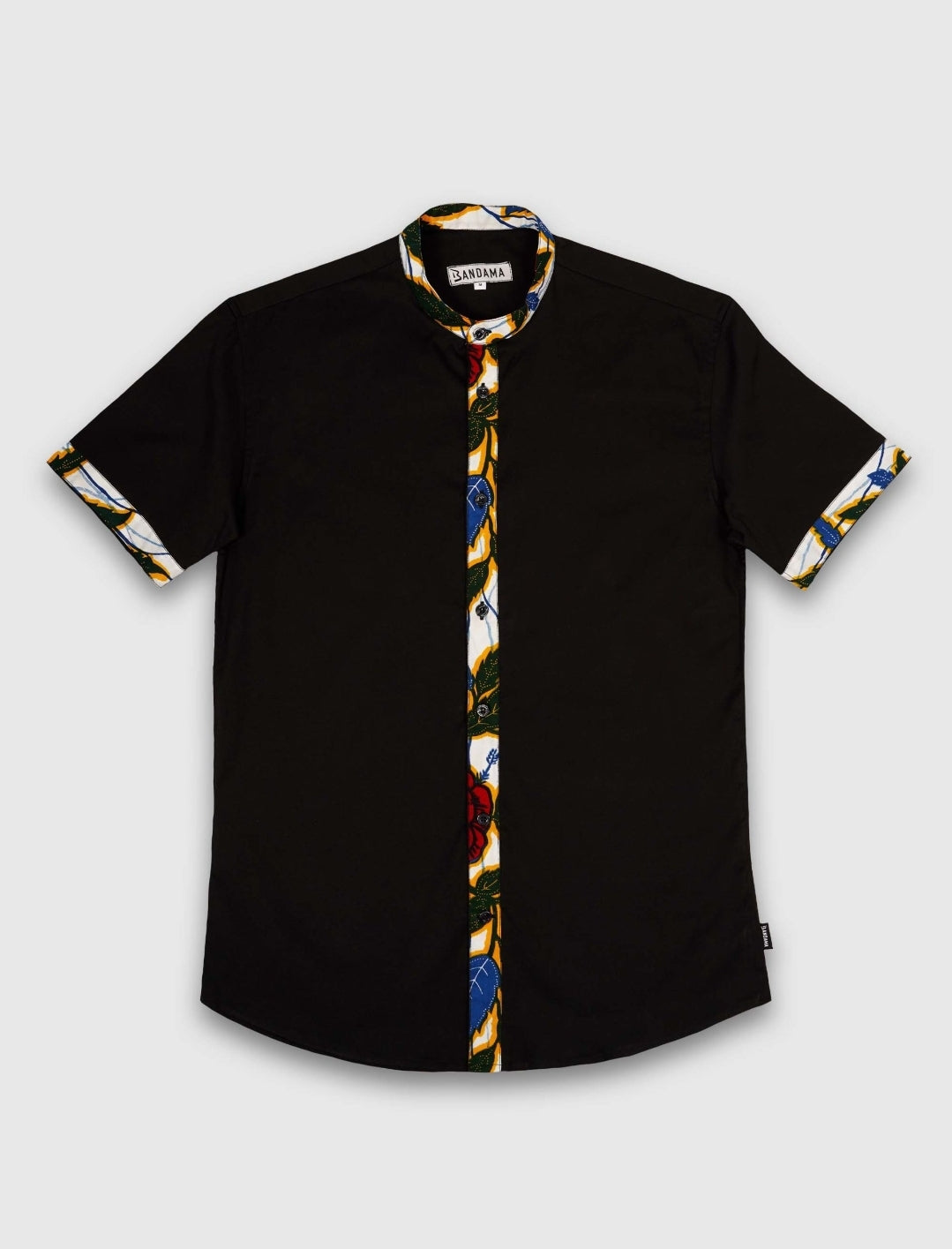 Chemise Mao noire manches courtes Kinshasa