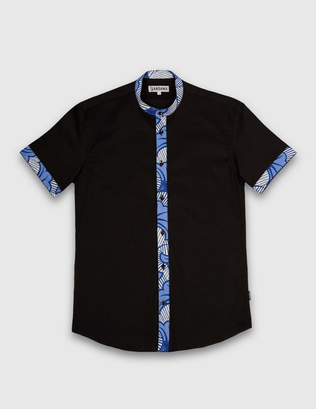 Chemise Mao noire manches courtes Victoria