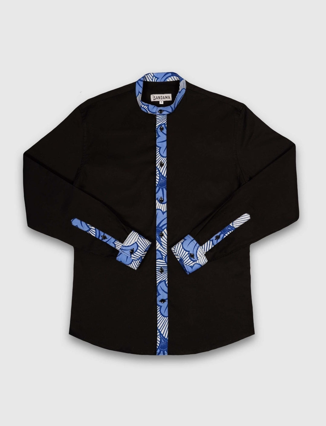 Chemise Mao noire manches longues Victoria