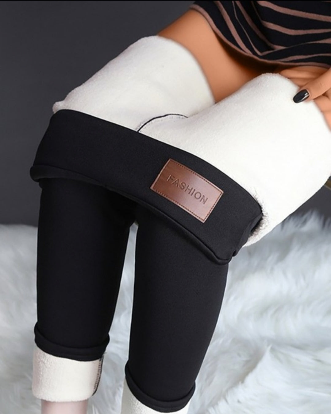 Leggings rembourré skinny boutonné à taille haute femme