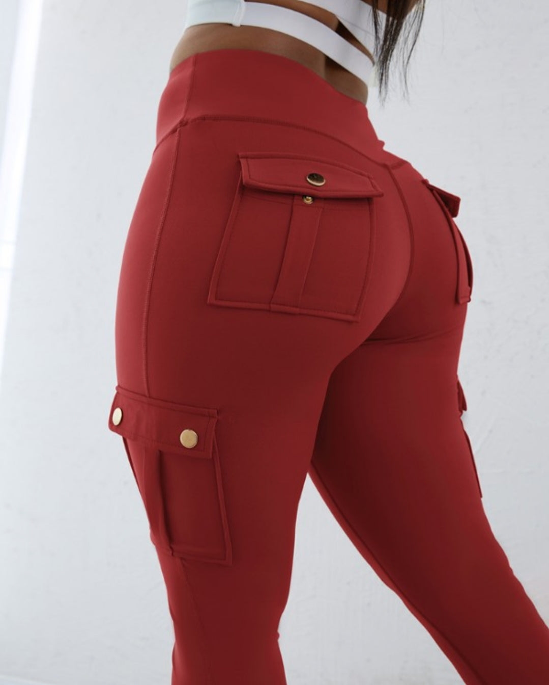 Pantalon skinny boutonné à taille femme