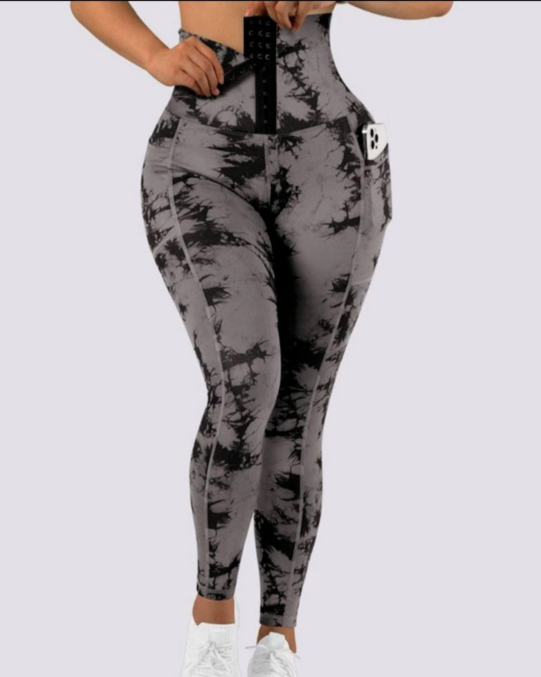 Leggings rembourré skinny boutonné à taille haute femme