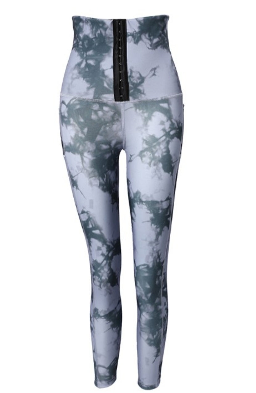 Leggings rembourré skinny boutonné à taille haute femme