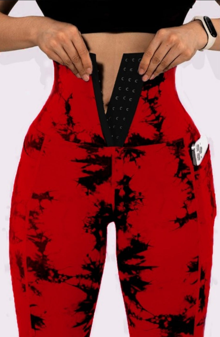 Leggings rembourré skinny boutonné à taille haute femme