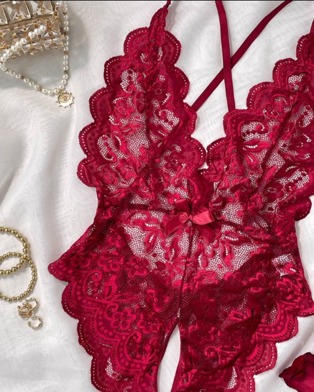 Ensemble de lingerie jarretière en dentelle Femme
