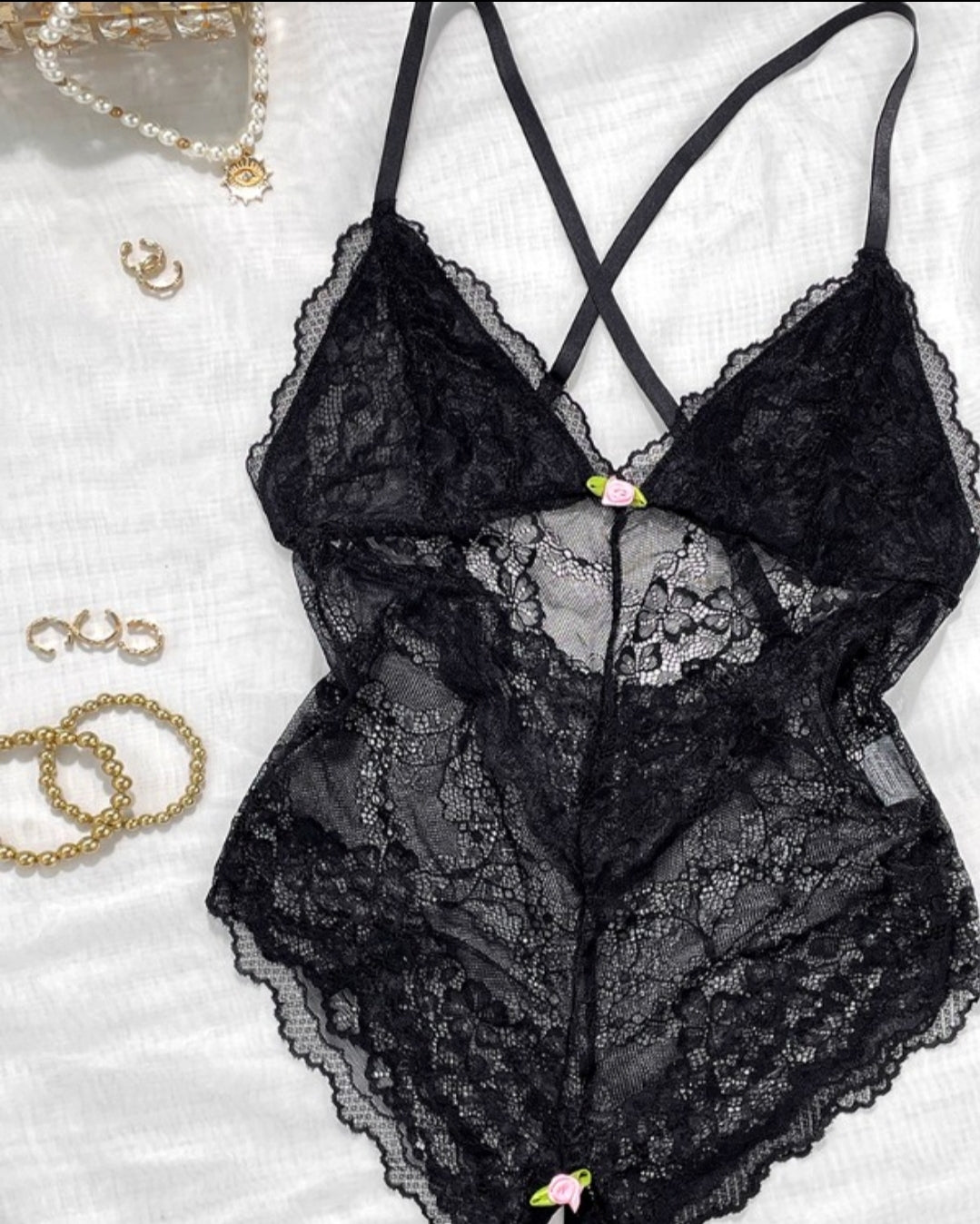 Ensemble de lingerie jarretière en dentelle Femme
