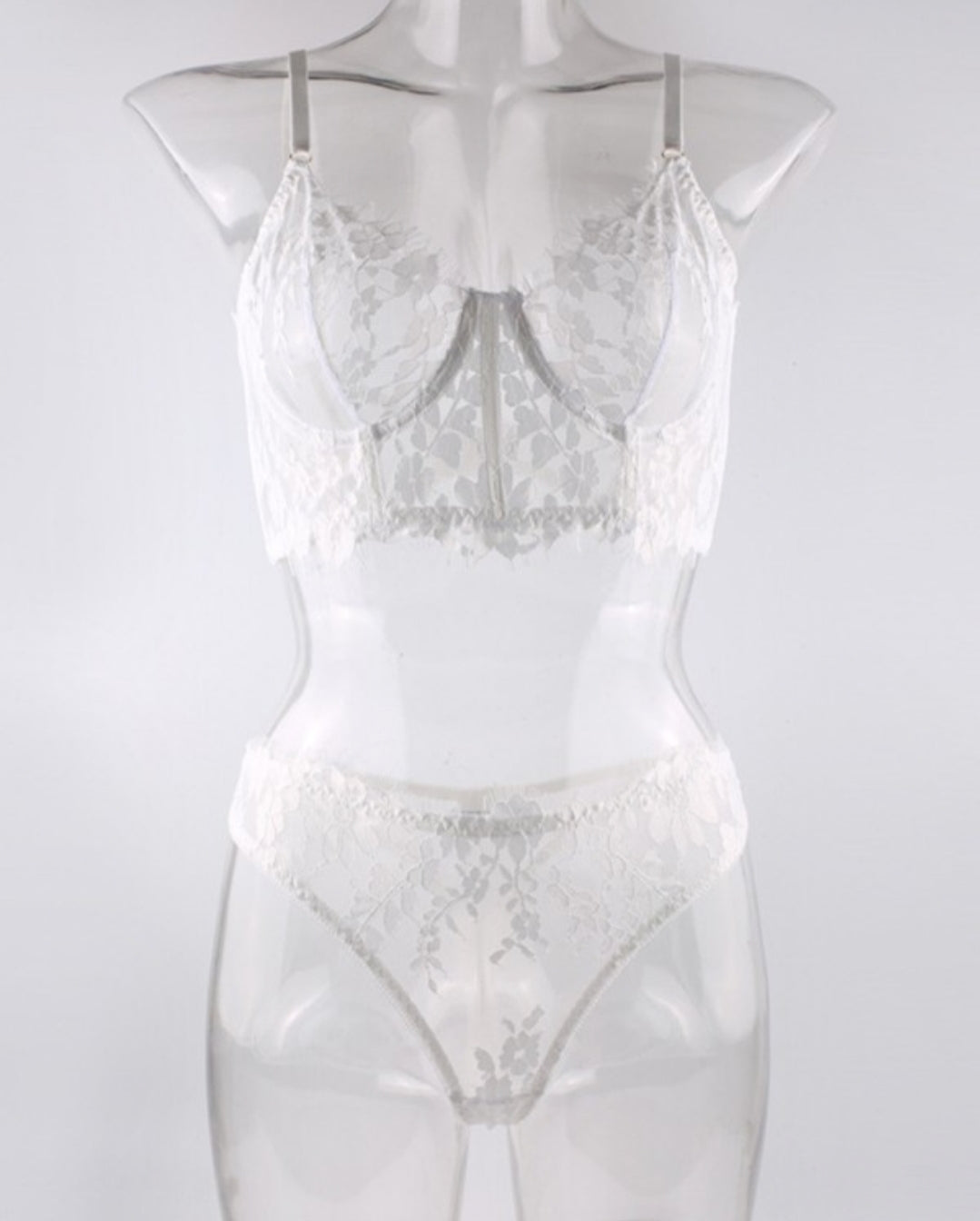 Ensemble de lingerie en dentelle au crochet Bowknot Decor