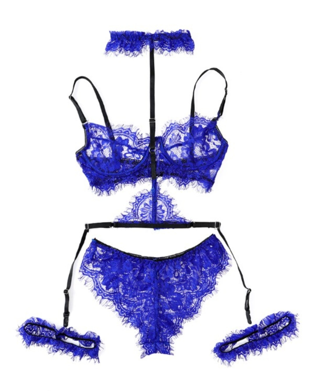 Ensemble de lingerie jarretière en dentelle 3PCS