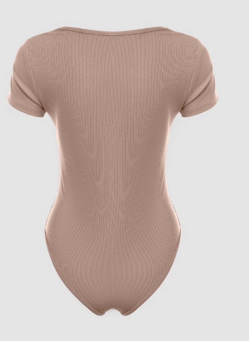 Body côtelé à manches courtes et col carré