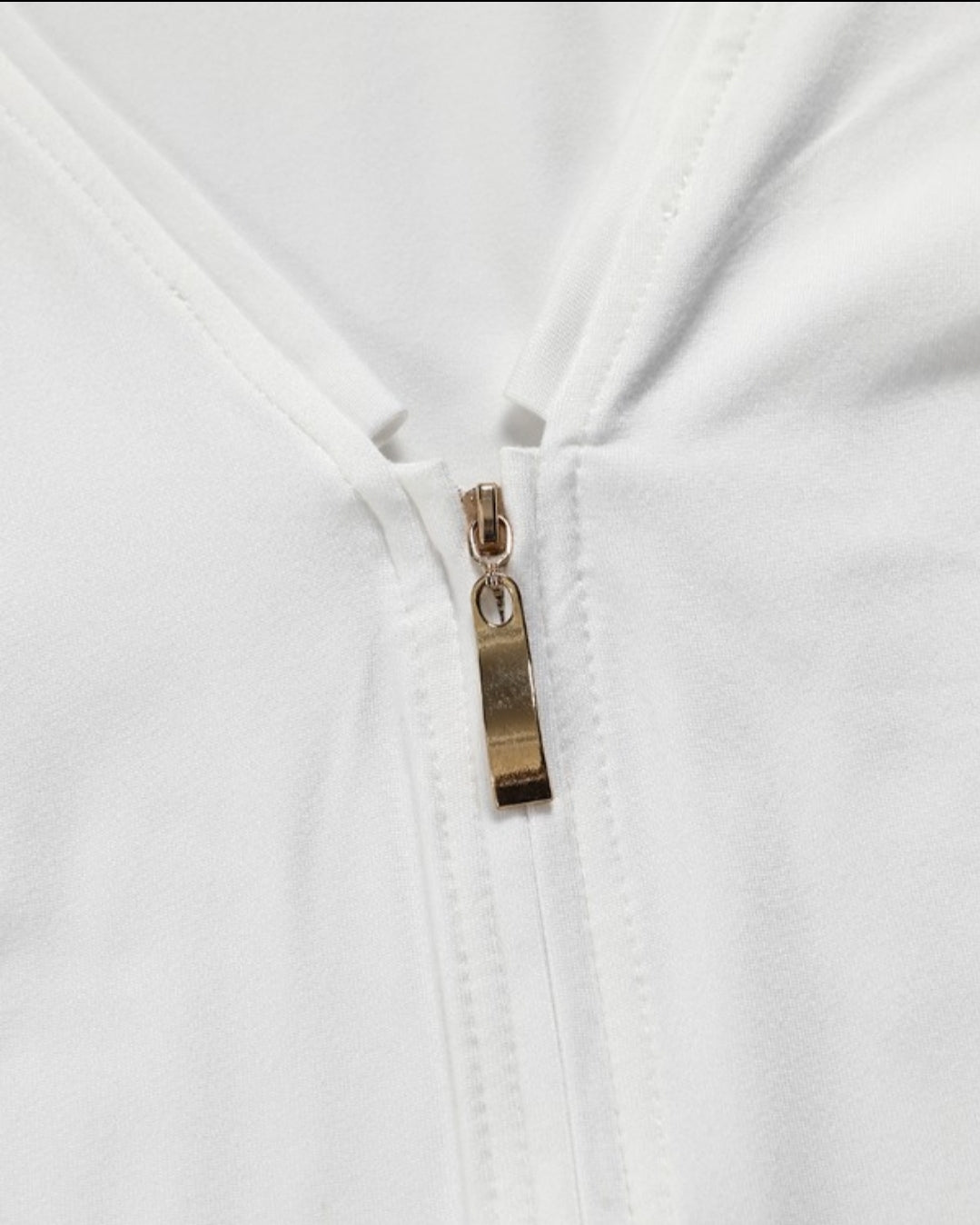 Body sans manches à col en V et fermeture éclair sur le devant