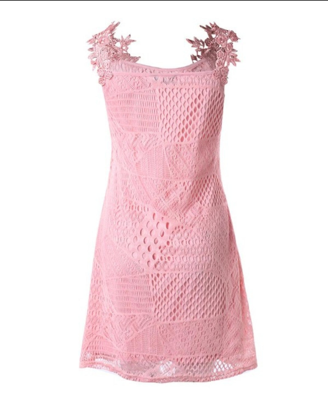 Robe décontractée à patch en dentelle évidée