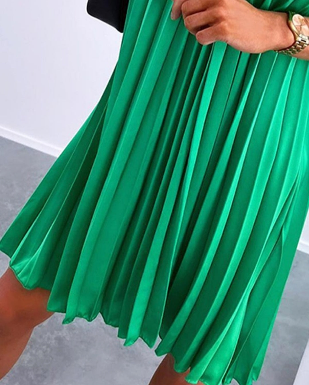Robe décontractée plissée sans manches à licou