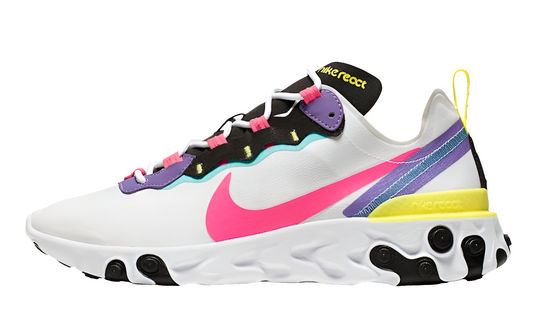 Baskets Nike React Element 55
White Psychic Purple Hyper Pink