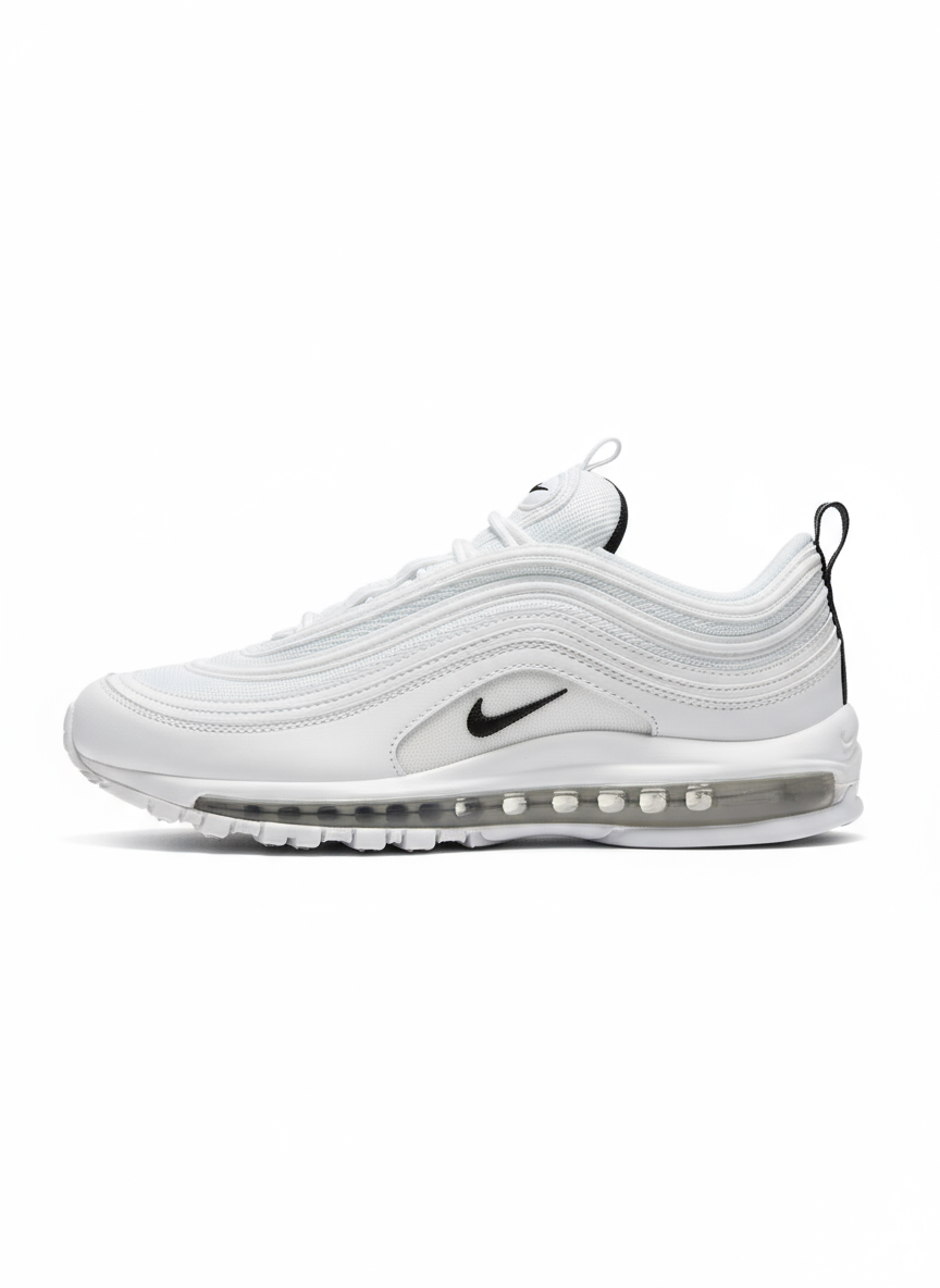 Premièrement, les baskets Nike Air Max 97 Femme incarnent un design emblématique et audacieux.
Inspirées des lignes fluides des trains à grande vitesse japonais.