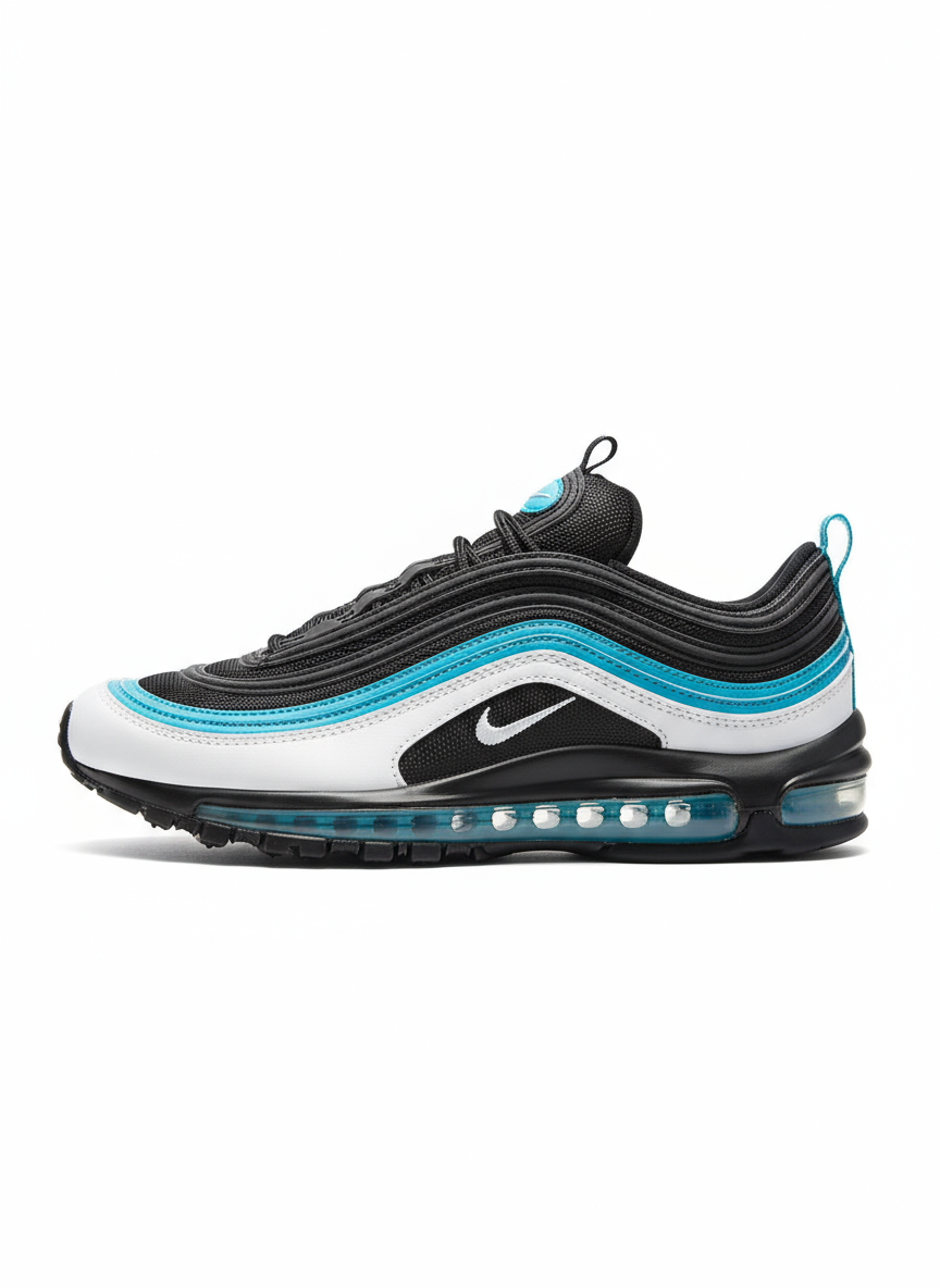 Premièrement, les baskets Nike Air Max 97 Femme incarnent un design emblématique et audacieux.
Inspirées des lignes fluides des trains à grande vitesse japonais.