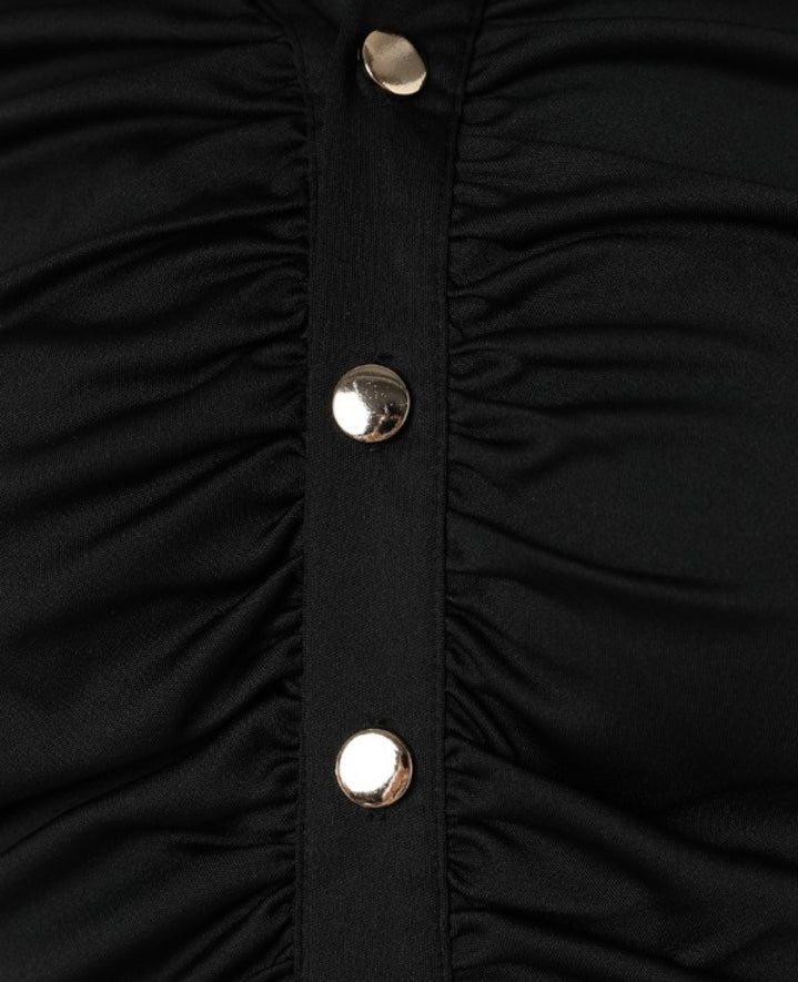 Premièrement : Cette Chemise boutonnée à manches longues et col froncé femme.