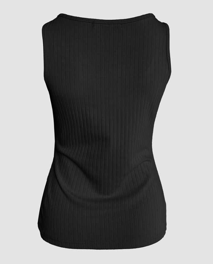 Premièrement : Ce Haut en tricot sans manches à col en V et dentelle contrastante Femme.