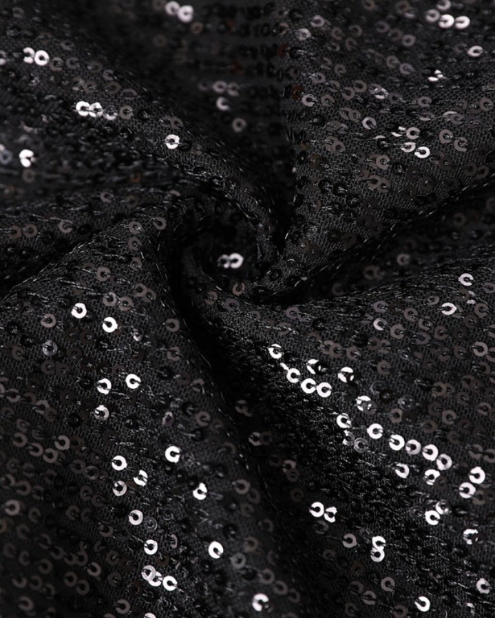 Premièrement : Brillez avec ce Manteau blazer à paillettes scintillantes, ouvert sur le devant , manches bouffantes femme.