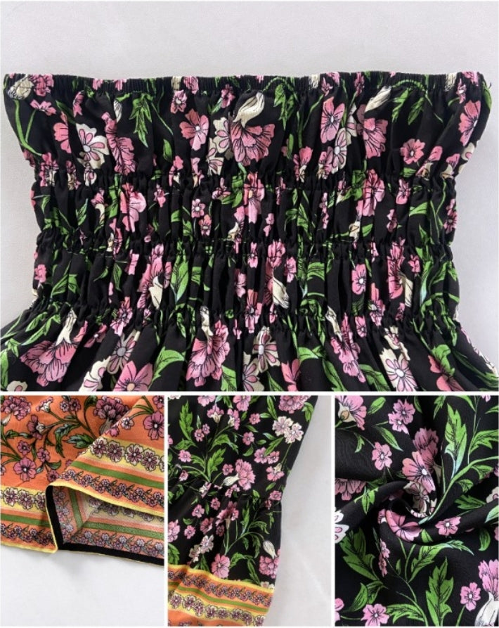 Premièrement : Cette Jupe longues plissées bohème d'été Jupes maxi fluides taille haute en ligne A Femme.