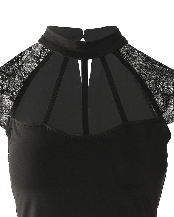 Premièrement : Ce Haut sans manches en dentelle fleurie évidée Femme.