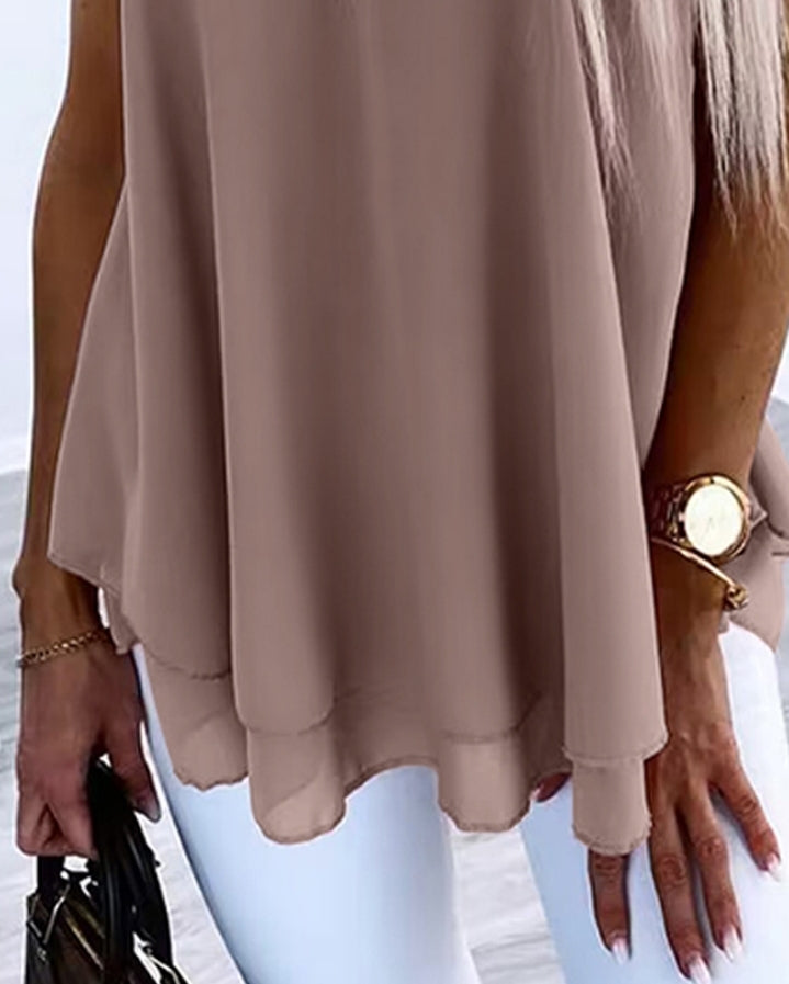 Premièrement : Ce Débardeur à col en U et bretelles épaisses avec détails en dentelle contrastée femme.