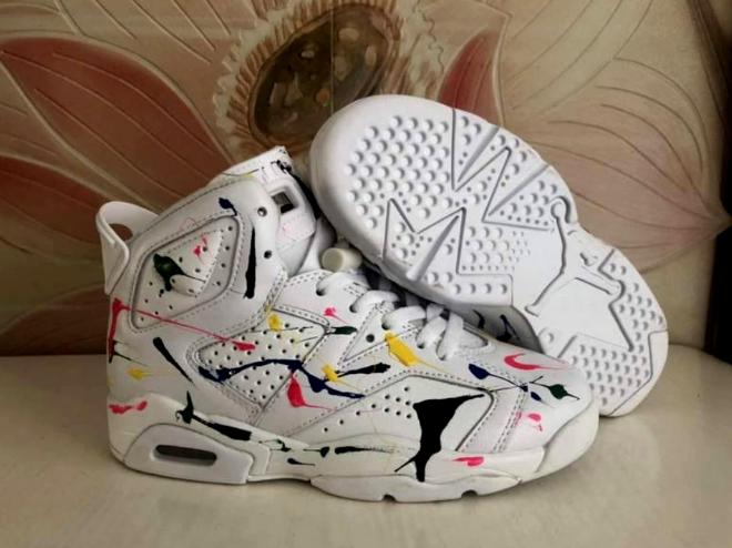 Air Jordan 06 white multicolor sneakers