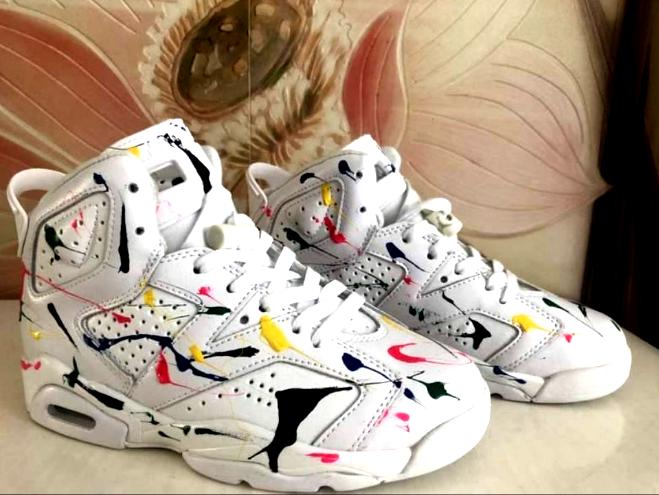 Air Jordan 06 white multicolor sneakers