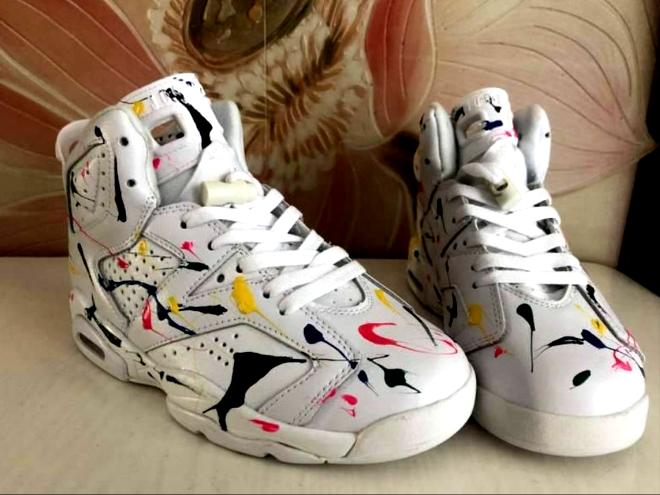 Air Jordan 06 white multicolor sneakers
