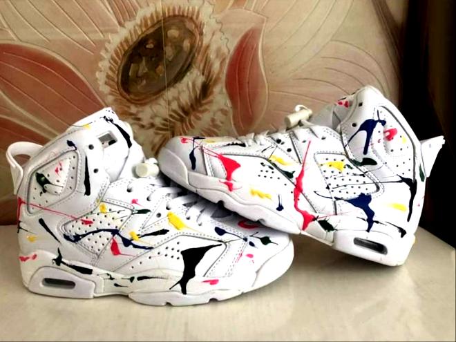 Air Jordan 06 white multicolor sneakers