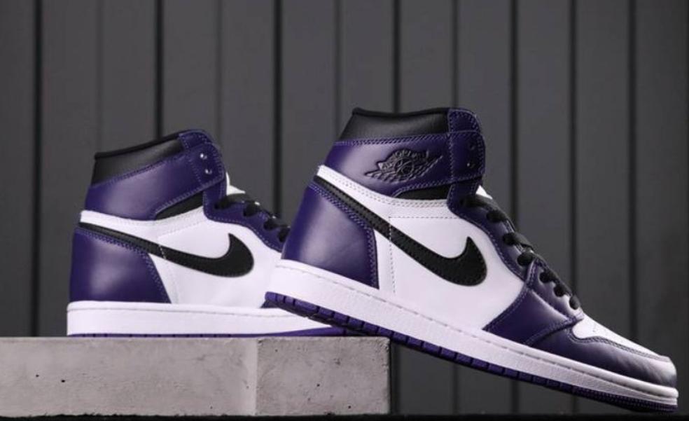 Air Jordan 1 Retro High OG Court Purple White Sneakers
