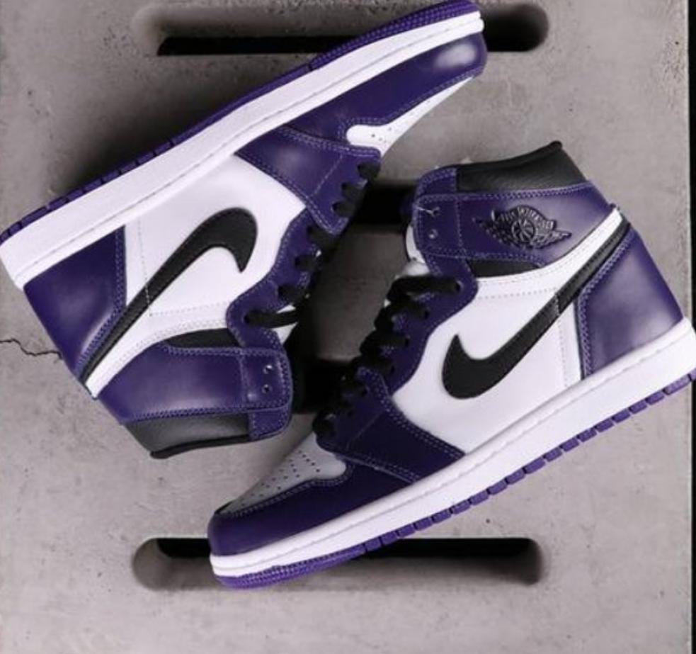 Air Jordan 1 Retro High OG Court Purple White Sneakers