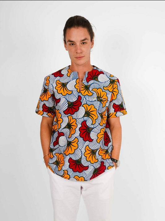 Chemise sahara Abidjan wax Bandama