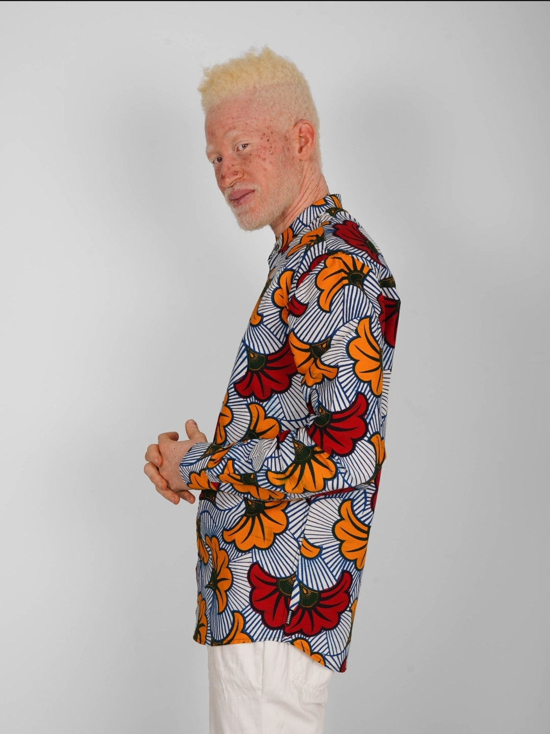 Chemise Mao wax manches longues Abidjan Wax Bandama
