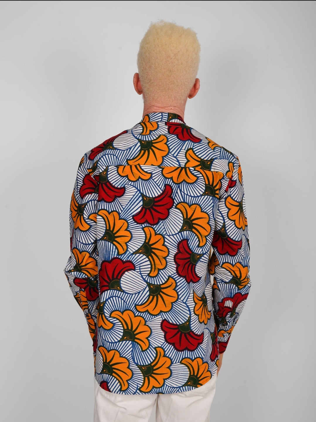 Chemise Mao wax manches longues Abidjan Wax Bandama