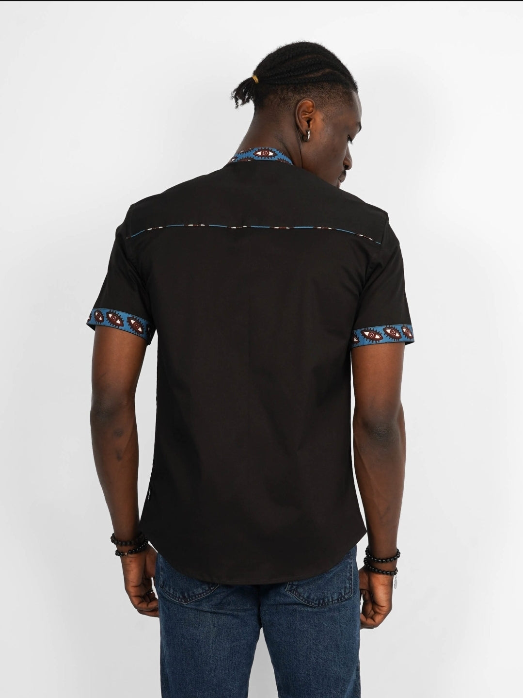 Chemise Mao noire manches courtes Conakry
