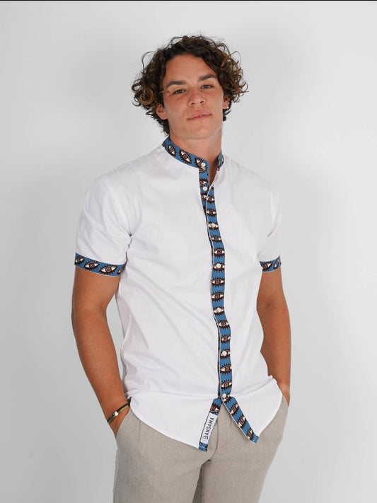 Chemise Mao noire manches courtes Conakry