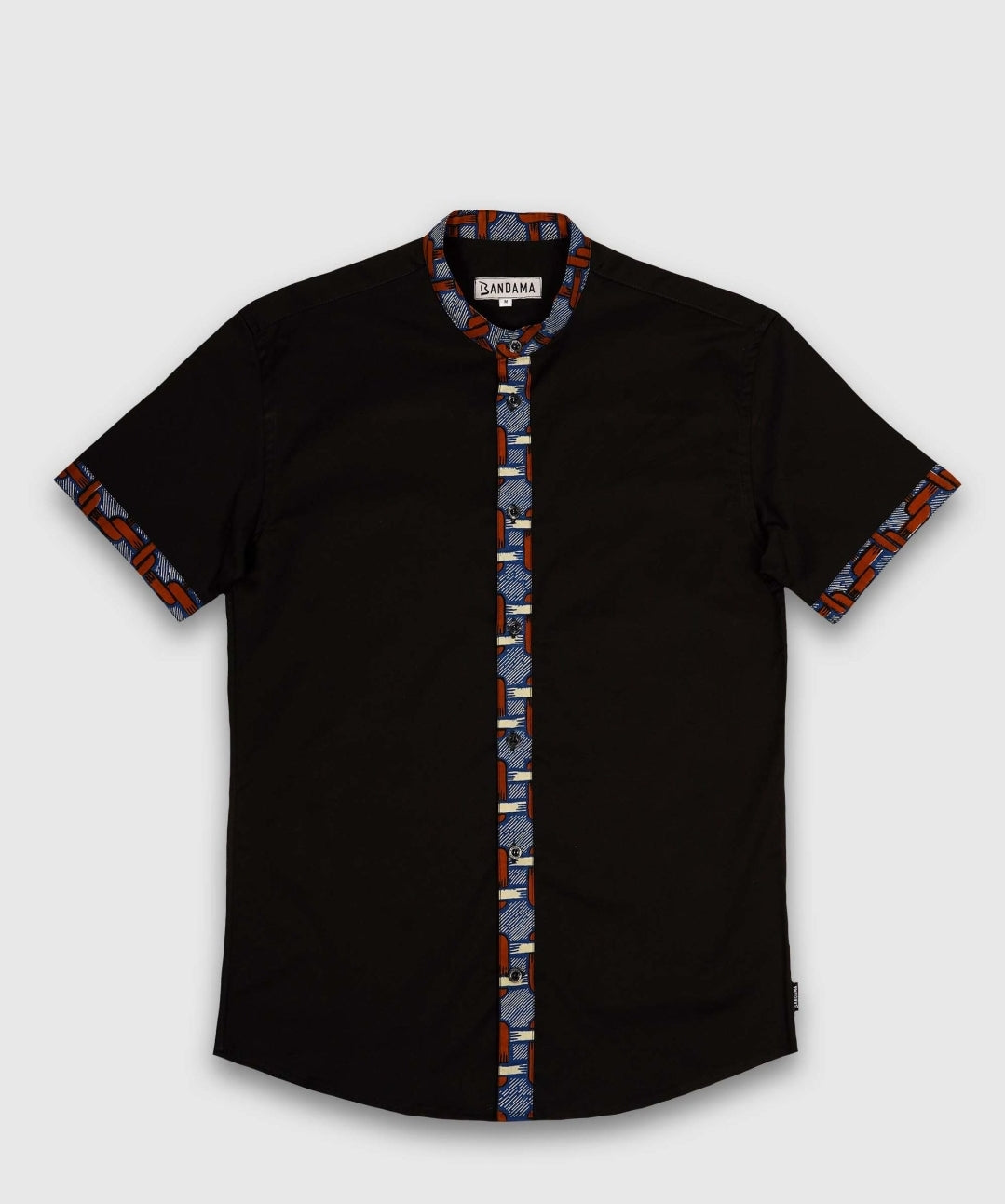 Chemise Mao noire manches courtes Dakar