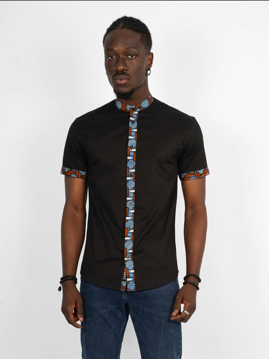 Chemise Mao noire manches courtes Dakar