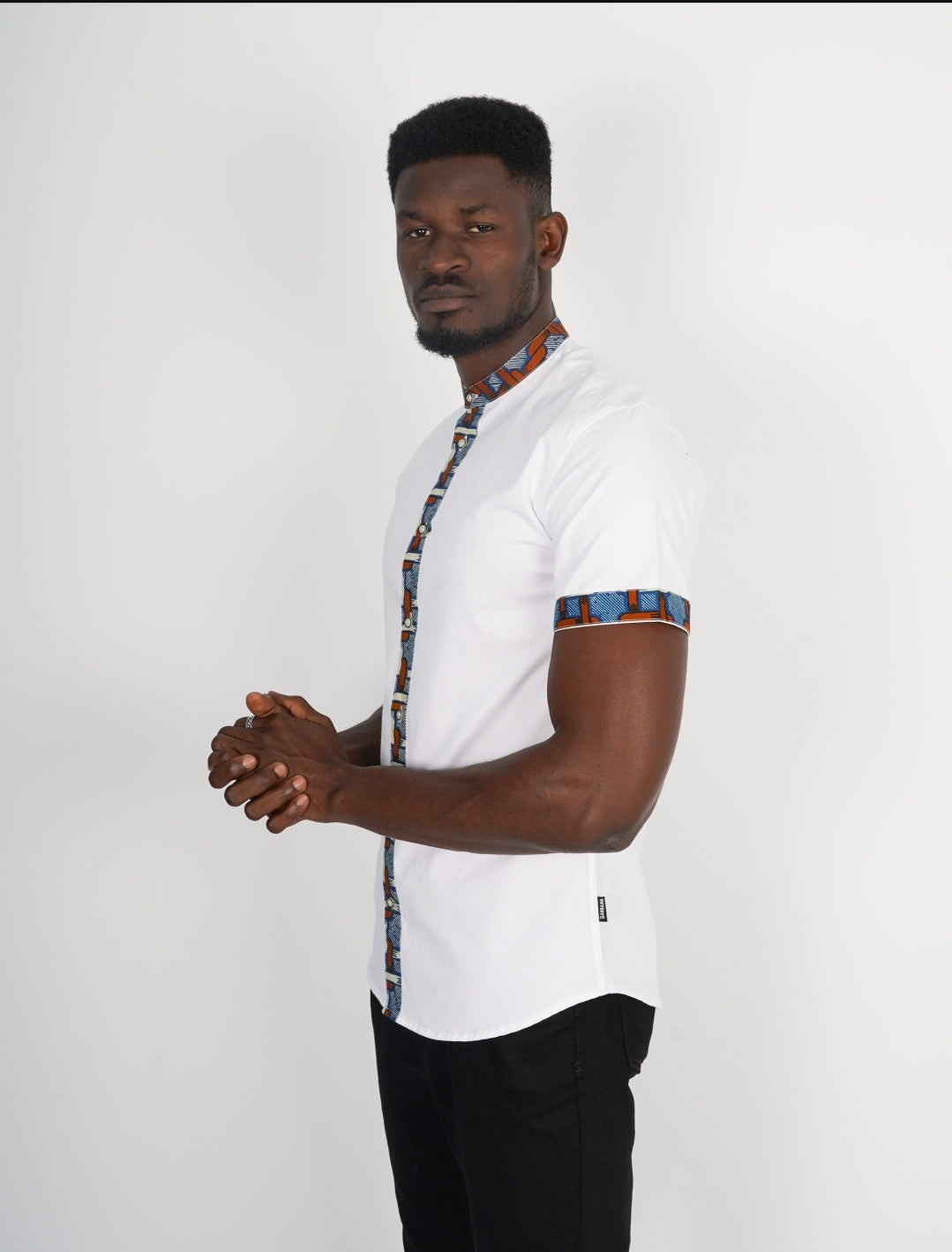 Chemise Mao noire manches courtes Dakar