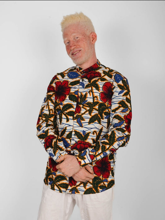 Chemise Mao wax manches longues Kinshasa