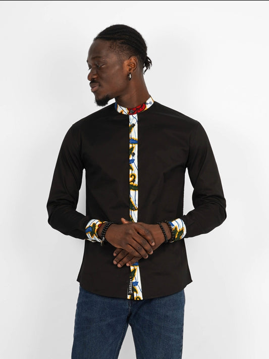Chemise Mao wax manches longues Kinshasa