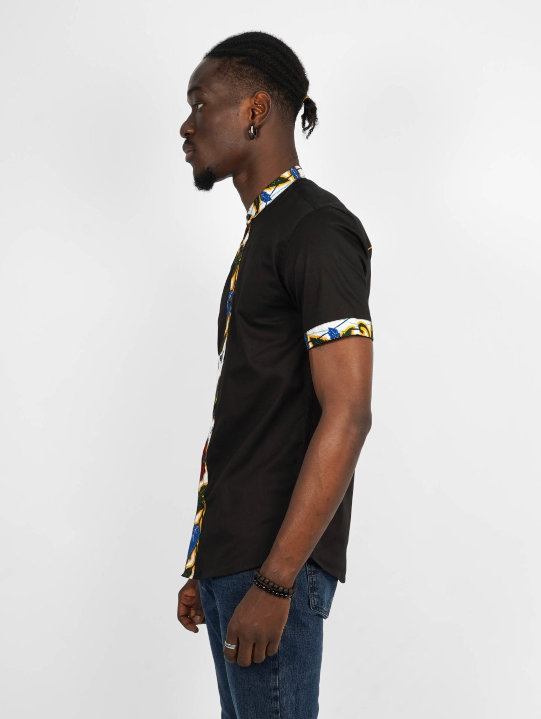 Chemise Mao noire manches courtes Kinshasa
